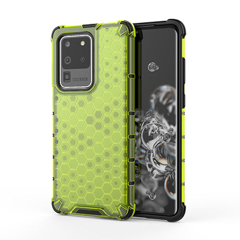 Custodia Silicone Trasparente Laterale 360 Gradi Cover AM1 per Samsung Galaxy S20 Ultra 5G Verde