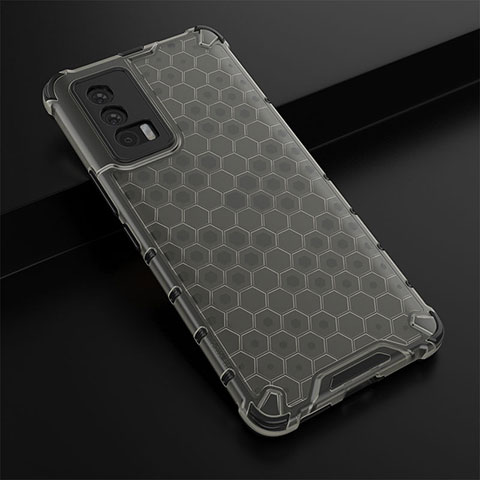 Custodia Silicone Trasparente Laterale 360 Gradi Cover AM1 per Vivo iQOO 7 India 5G Nero