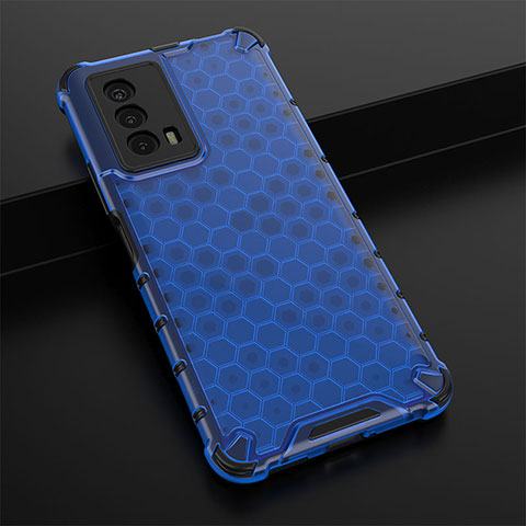 Custodia Silicone Trasparente Laterale 360 Gradi Cover AM1 per Vivo iQOO Z5 5G Blu