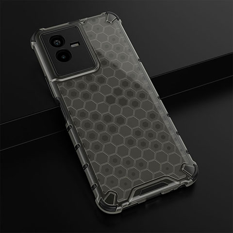 Custodia Silicone Trasparente Laterale 360 Gradi Cover AM1 per Vivo iQOO Z6x Nero