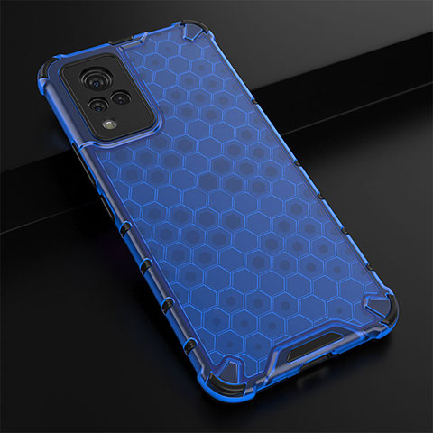 Custodia Silicone Trasparente Laterale 360 Gradi Cover AM1 per Vivo V21 5G Blu