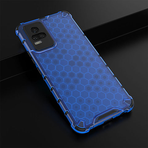 Custodia Silicone Trasparente Laterale 360 Gradi Cover AM1 per Vivo V21e 4G Blu