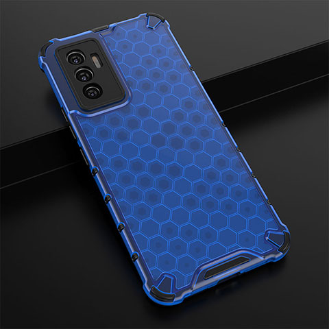 Custodia Silicone Trasparente Laterale 360 Gradi Cover AM1 per Vivo V23e 5G Blu