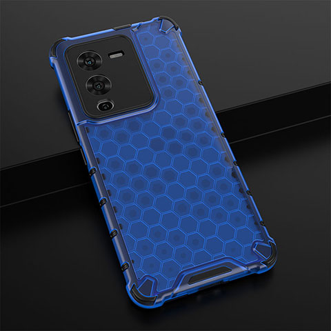 Custodia Silicone Trasparente Laterale 360 Gradi Cover AM1 per Vivo V25 Pro 5G Blu