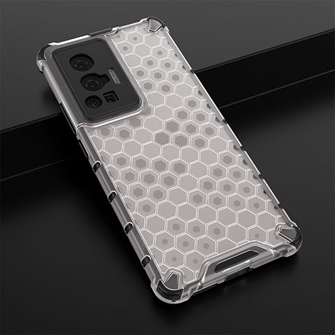 Custodia Silicone Trasparente Laterale 360 Gradi Cover AM1 per Vivo X70 Pro 5G Bianco