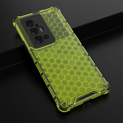 Custodia Silicone Trasparente Laterale 360 Gradi Cover AM1 per Vivo X70 Pro+ Plus 5G Verde