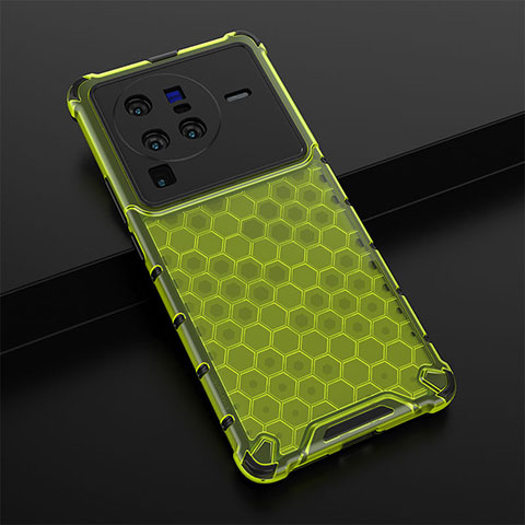 Custodia Silicone Trasparente Laterale 360 Gradi Cover AM1 per Vivo X80 Pro 5G Verde