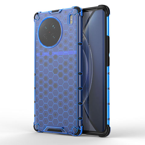 Custodia Silicone Trasparente Laterale 360 Gradi Cover AM1 per Vivo X90 5G Blu