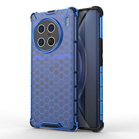 Custodia Silicone Trasparente Laterale 360 Gradi Cover AM1 per Vivo X90 Pro+ Plus 5G Blu