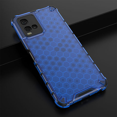 Custodia Silicone Trasparente Laterale 360 Gradi Cover AM1 per Vivo Y21a Blu