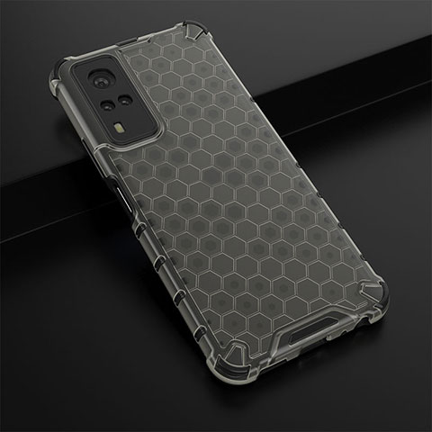 Custodia Silicone Trasparente Laterale 360 Gradi Cover AM1 per Vivo Y31 (2021) Nero