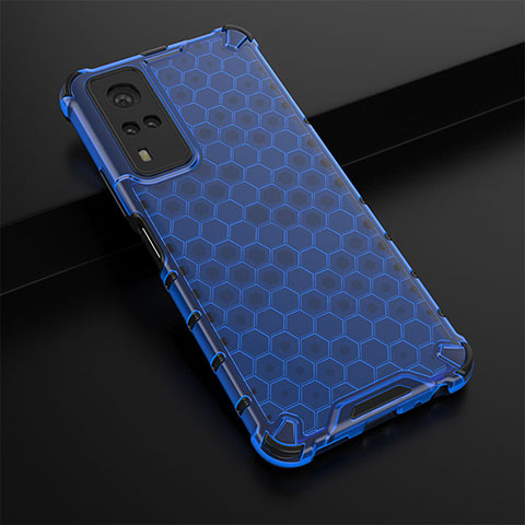 Custodia Silicone Trasparente Laterale 360 Gradi Cover AM1 per Vivo Y51A Blu