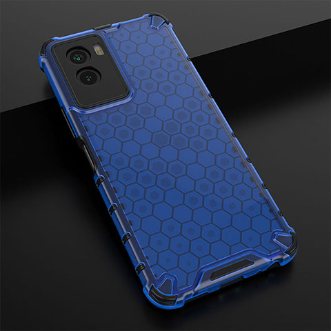 Custodia Silicone Trasparente Laterale 360 Gradi Cover AM1 per Vivo Y55s (2021) Blu