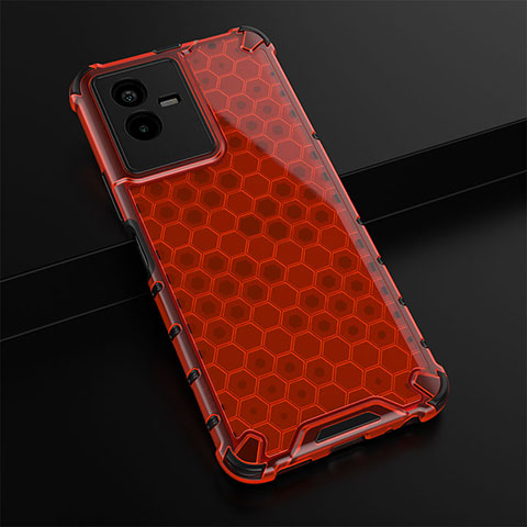 Custodia Silicone Trasparente Laterale 360 Gradi Cover AM1 per Vivo Y73t Rosso