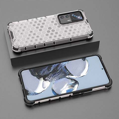 Custodia Silicone Trasparente Laterale 360 Gradi Cover AM1 per Xiaomi Mi 12T 5G Bianco