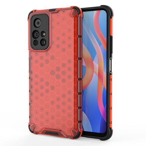 Custodia Silicone Trasparente Laterale 360 Gradi Cover AM1 per Xiaomi Poco M4 Pro 5G Rosso