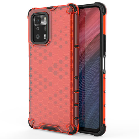 Custodia Silicone Trasparente Laterale 360 Gradi Cover AM1 per Xiaomi Poco X3 GT 5G Rosso