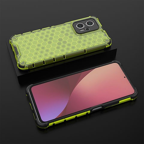 Custodia Silicone Trasparente Laterale 360 Gradi Cover AM1 per Xiaomi Poco X4 GT 5G Verde