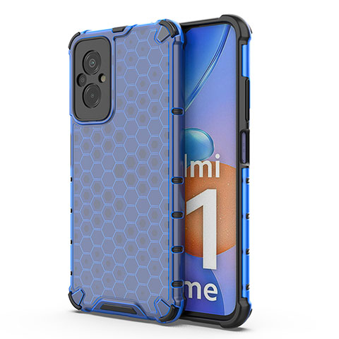 Custodia Silicone Trasparente Laterale 360 Gradi Cover AM1 per Xiaomi Redmi 11 Prime 4G Blu