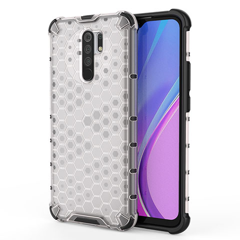 Custodia Silicone Trasparente Laterale 360 Gradi Cover AM1 per Xiaomi Redmi 9 Prime India Bianco