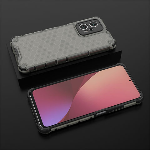 Custodia Silicone Trasparente Laterale 360 Gradi Cover AM1 per Xiaomi Redmi K50i 5G Nero