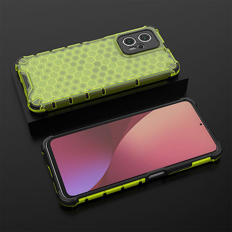 Custodia Silicone Trasparente Laterale 360 Gradi Cover AM1 per Xiaomi Redmi K50i 5G Verde