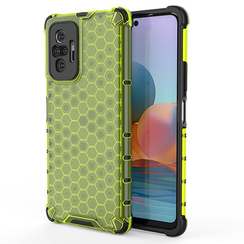 Custodia Silicone Trasparente Laterale 360 Gradi Cover AM1 per Xiaomi Redmi Note 10 Pro 4G Verde