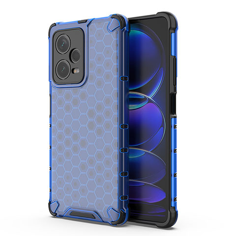 Custodia Silicone Trasparente Laterale 360 Gradi Cover AM1 per Xiaomi Redmi Note 12 Pro+ Plus 5G Blu