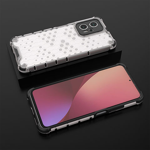 Custodia Silicone Trasparente Laterale 360 Gradi Cover AM1 per Xiaomi Redmi Note 12T Pro 5G Bianco