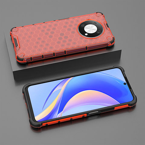 Custodia Silicone Trasparente Laterale 360 Gradi Cover AM2 per Huawei Enjoy 50 Pro Rosso