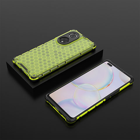 Custodia Silicone Trasparente Laterale 360 Gradi Cover AM2 per Huawei Honor 50 Pro 5G Verde