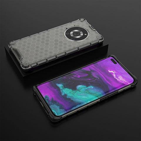 Custodia Silicone Trasparente Laterale 360 Gradi Cover AM2 per Huawei Honor Magic3 Pro 5G Nero