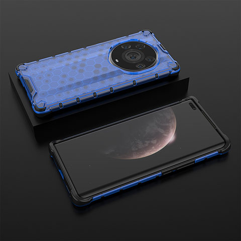 Custodia Silicone Trasparente Laterale 360 Gradi Cover AM2 per Huawei Honor Magic3 Pro+ Plus 5G Blu