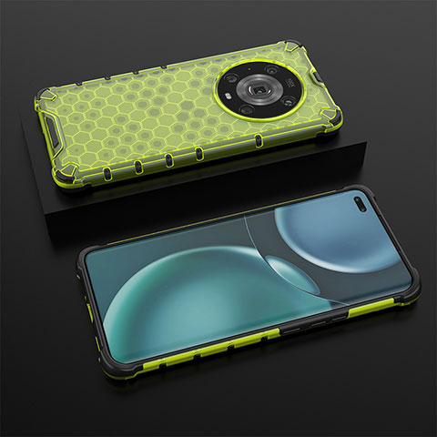 Custodia Silicone Trasparente Laterale 360 Gradi Cover AM2 per Huawei Honor Magic4 Pro 5G Verde