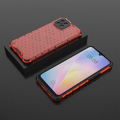 Custodia Silicone Trasparente Laterale 360 Gradi Cover AM2 per Huawei Nova 8 SE 4G Rosso