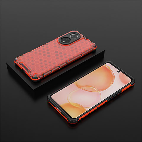 Custodia Silicone Trasparente Laterale 360 Gradi Cover AM2 per Huawei Nova 9 Rosso