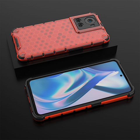 Custodia Silicone Trasparente Laterale 360 Gradi Cover AM2 per OnePlus Ace 5G Rosso