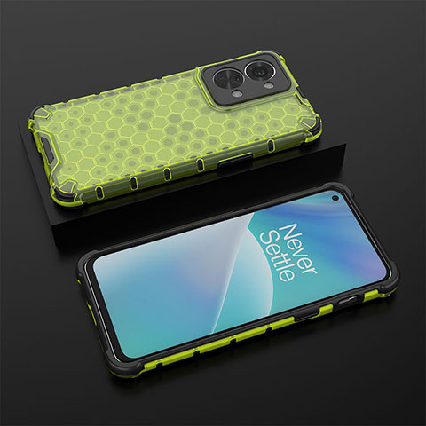 Custodia Silicone Trasparente Laterale 360 Gradi Cover AM2 per OnePlus Nord 2T 5G Verde