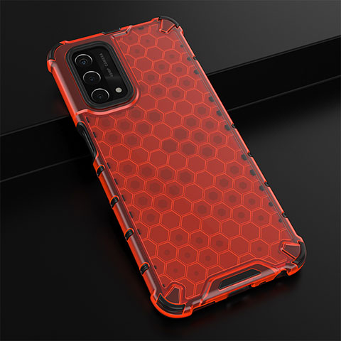 Custodia Silicone Trasparente Laterale 360 Gradi Cover AM2 per OnePlus Nord N200 5G Rosso