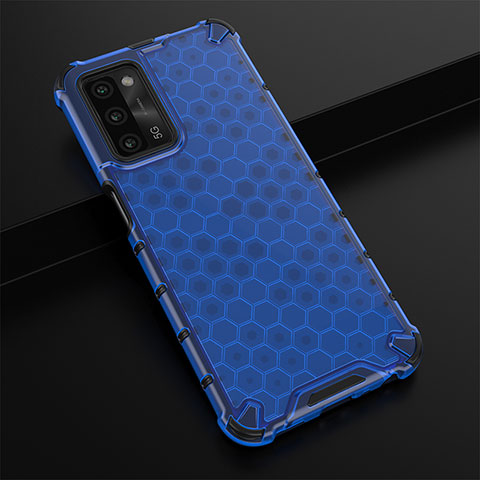 Custodia Silicone Trasparente Laterale 360 Gradi Cover AM2 per Oppo A53s 5G Blu