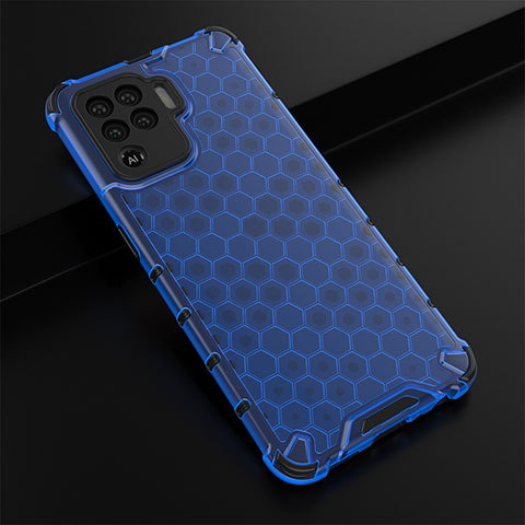 Custodia Silicone Trasparente Laterale 360 Gradi Cover AM2 per Oppo F19 Pro Blu