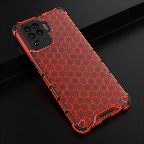 Custodia Silicone Trasparente Laterale 360 Gradi Cover AM2 per Oppo F19 Pro Rosso