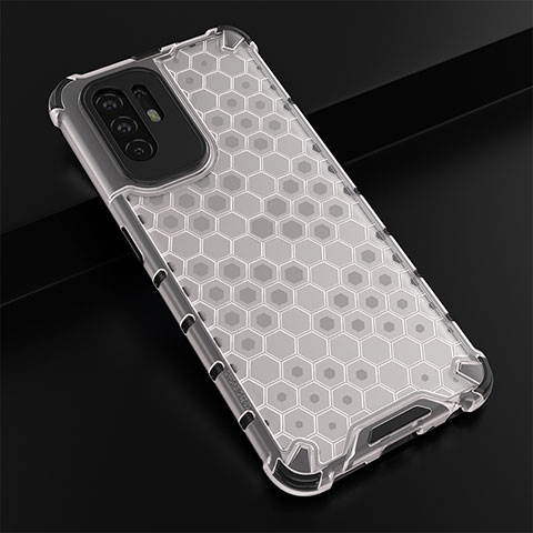 Custodia Silicone Trasparente Laterale 360 Gradi Cover AM2 per Oppo Reno5 Z 5G Bianco