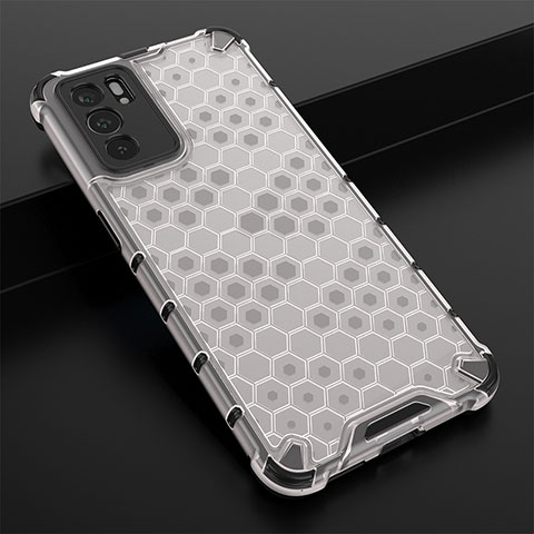 Custodia Silicone Trasparente Laterale 360 Gradi Cover AM2 per Oppo Reno6 5G Bianco