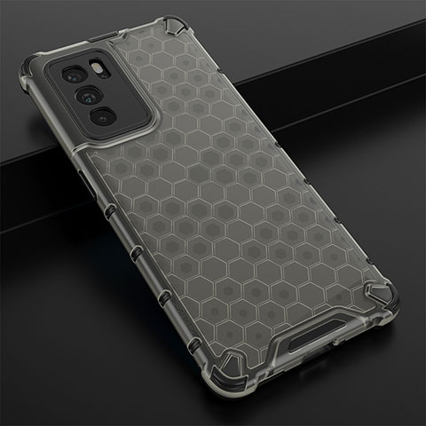 Custodia Silicone Trasparente Laterale 360 Gradi Cover AM2 per Oppo Reno6 Pro 5G India Nero