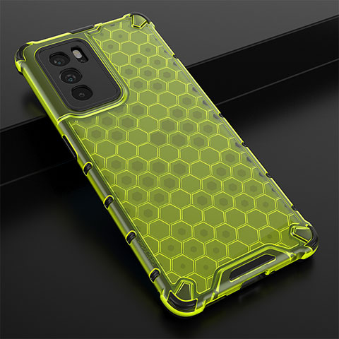 Custodia Silicone Trasparente Laterale 360 Gradi Cover AM2 per Oppo Reno6 Pro 5G India Verde