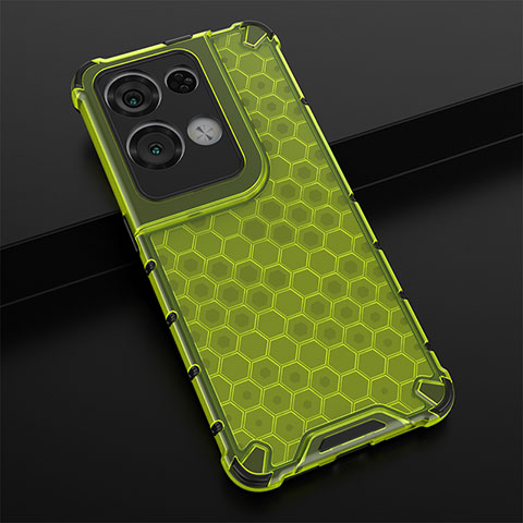 Custodia Silicone Trasparente Laterale 360 Gradi Cover AM2 per Oppo Reno8 Pro 5G Verde