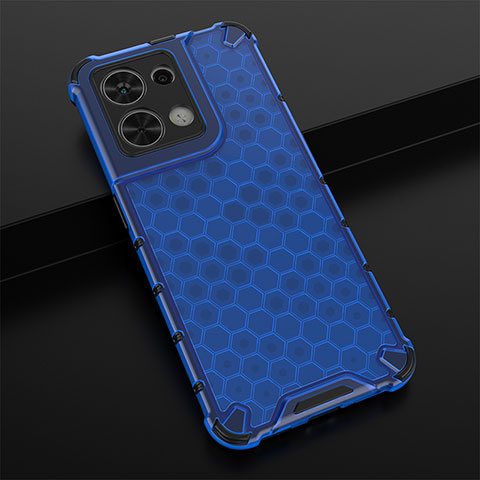 Custodia Silicone Trasparente Laterale 360 Gradi Cover AM2 per Oppo Reno9 5G Blu