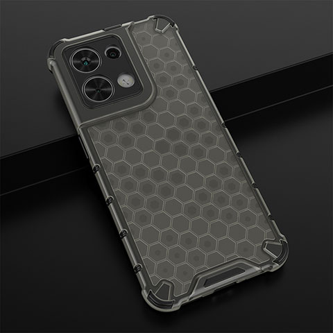 Custodia Silicone Trasparente Laterale 360 Gradi Cover AM2 per Oppo Reno9 Pro 5G Nero