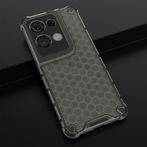 Custodia Silicone Trasparente Laterale 360 Gradi Cover AM2 per Oppo Reno9 Pro+ Plus 5G Nero